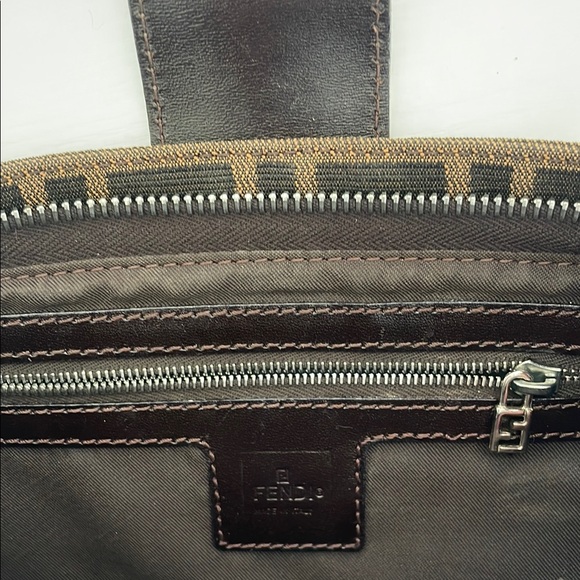 FENDI Black and Brown Monogram Shoulder Bag - Picture 3 of 5